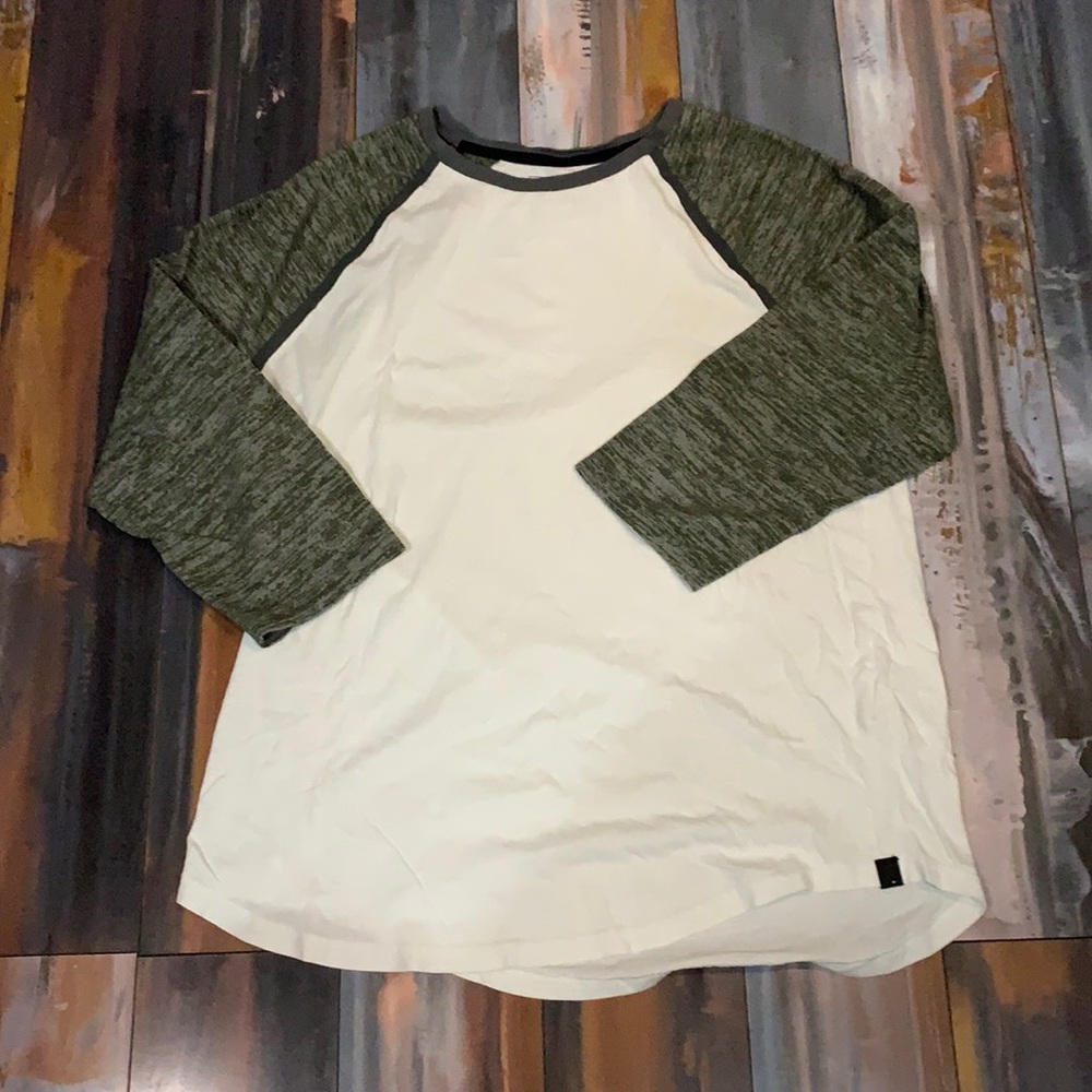 Olive/White Baseball Tee